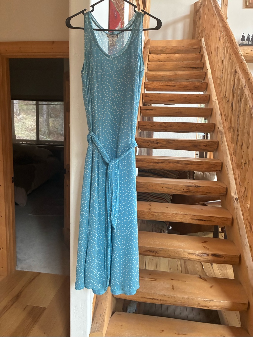 April Cornell Light Blue Midi Dress & Slip Set